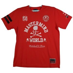Mastermind World Mitchell & Ness Large Jersey Embroidery Logos Red Black New